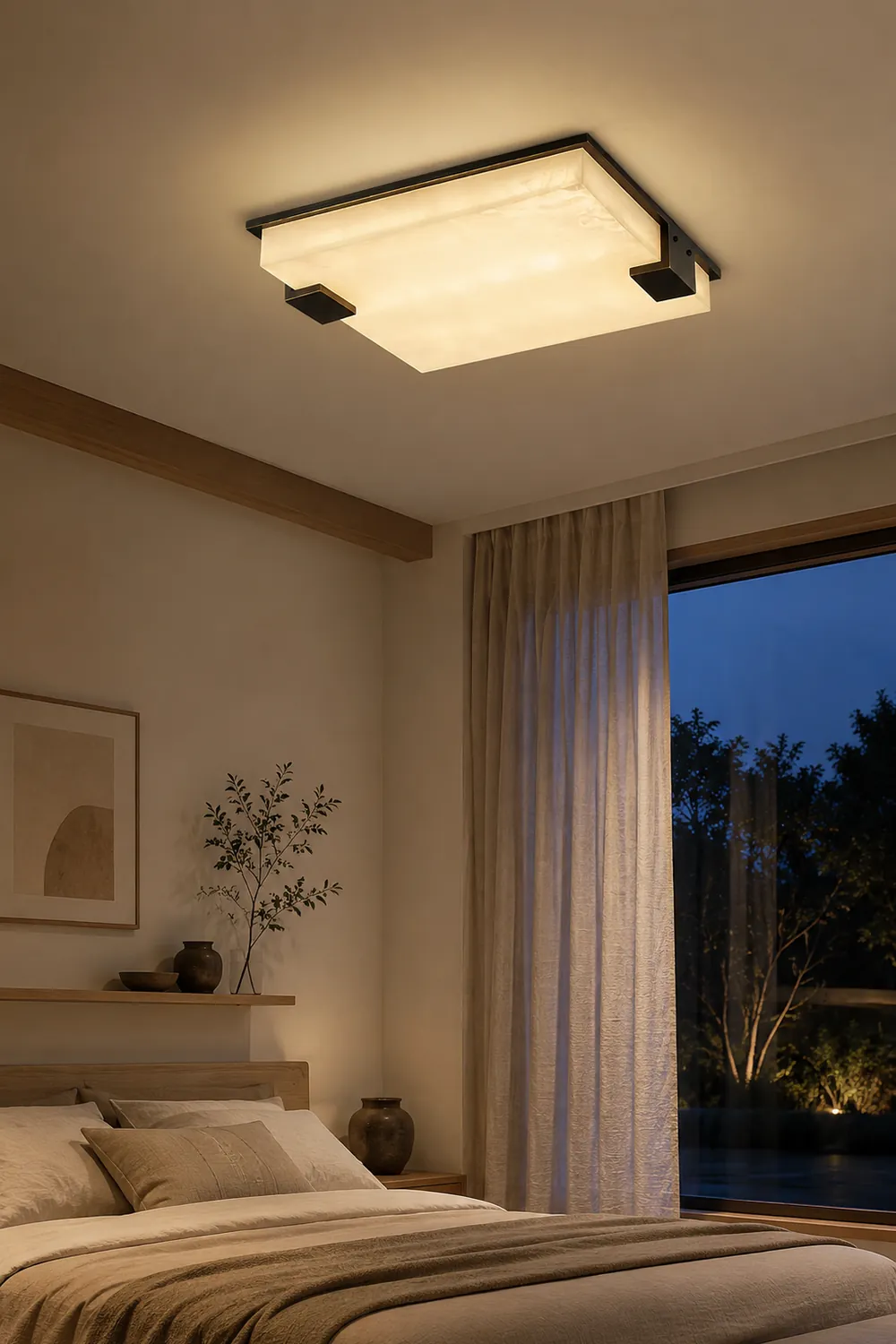 Square Alabaster Ceiling Lamp - Lumpaz