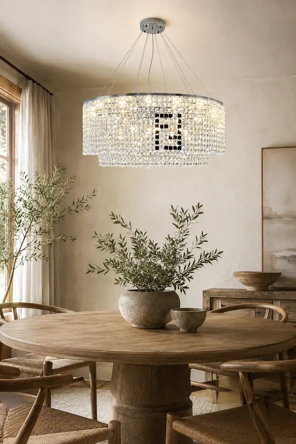 Liliana Round Crystal Chandelier - Lumpaz