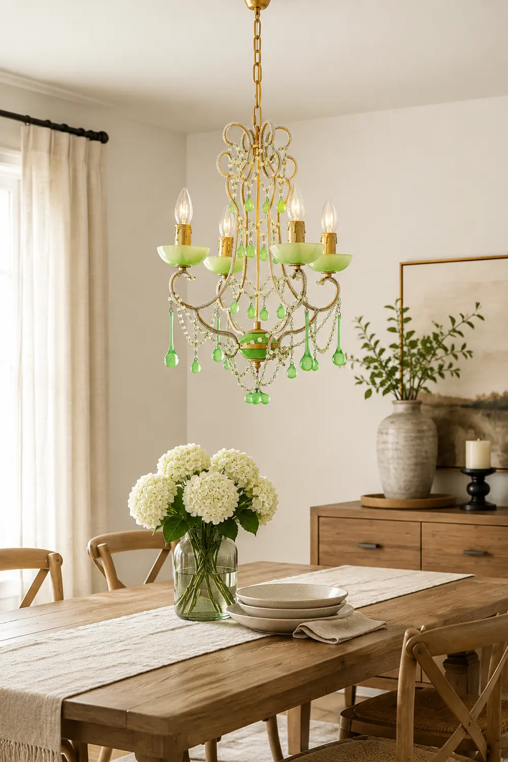 Murano Green Drops Chandelier - Lumpaz