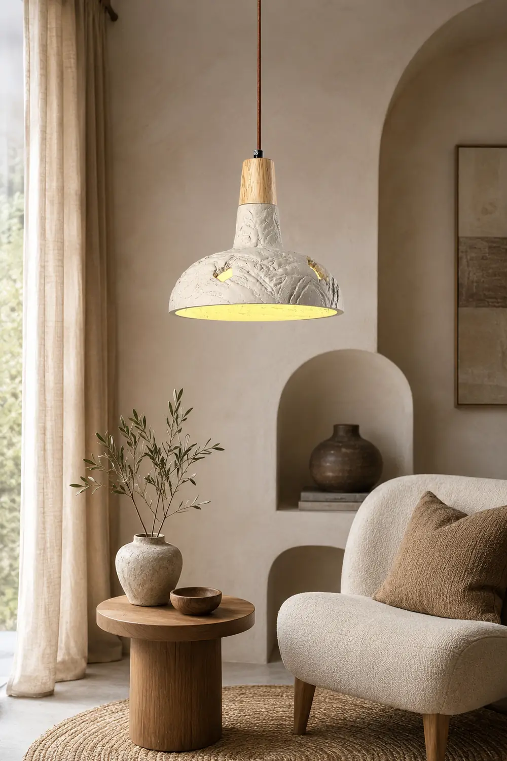 Cement Carve Pendant Lamp - Lumpaz