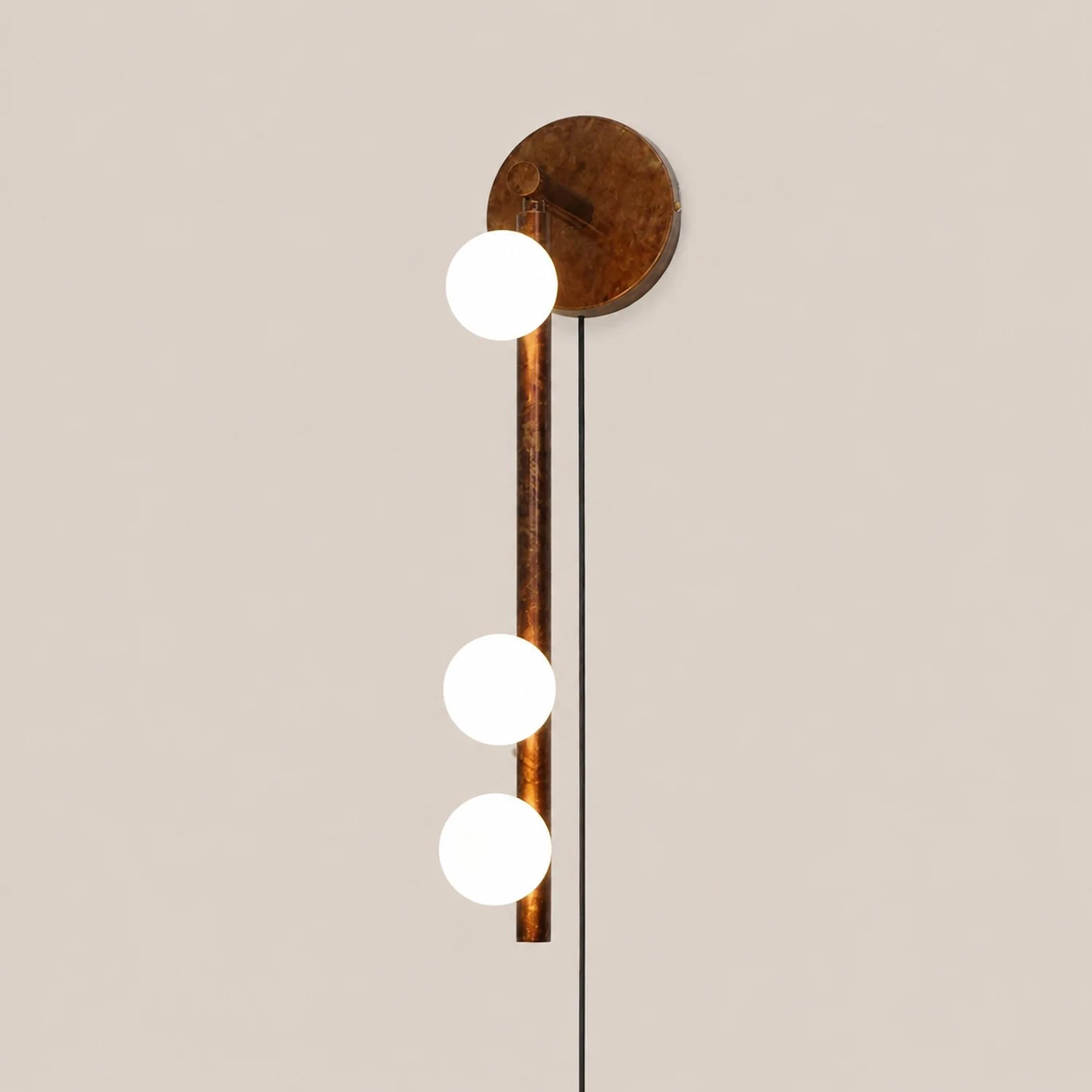 Brass Glass Tube Plug-in Wall Lamp - Lumpaz