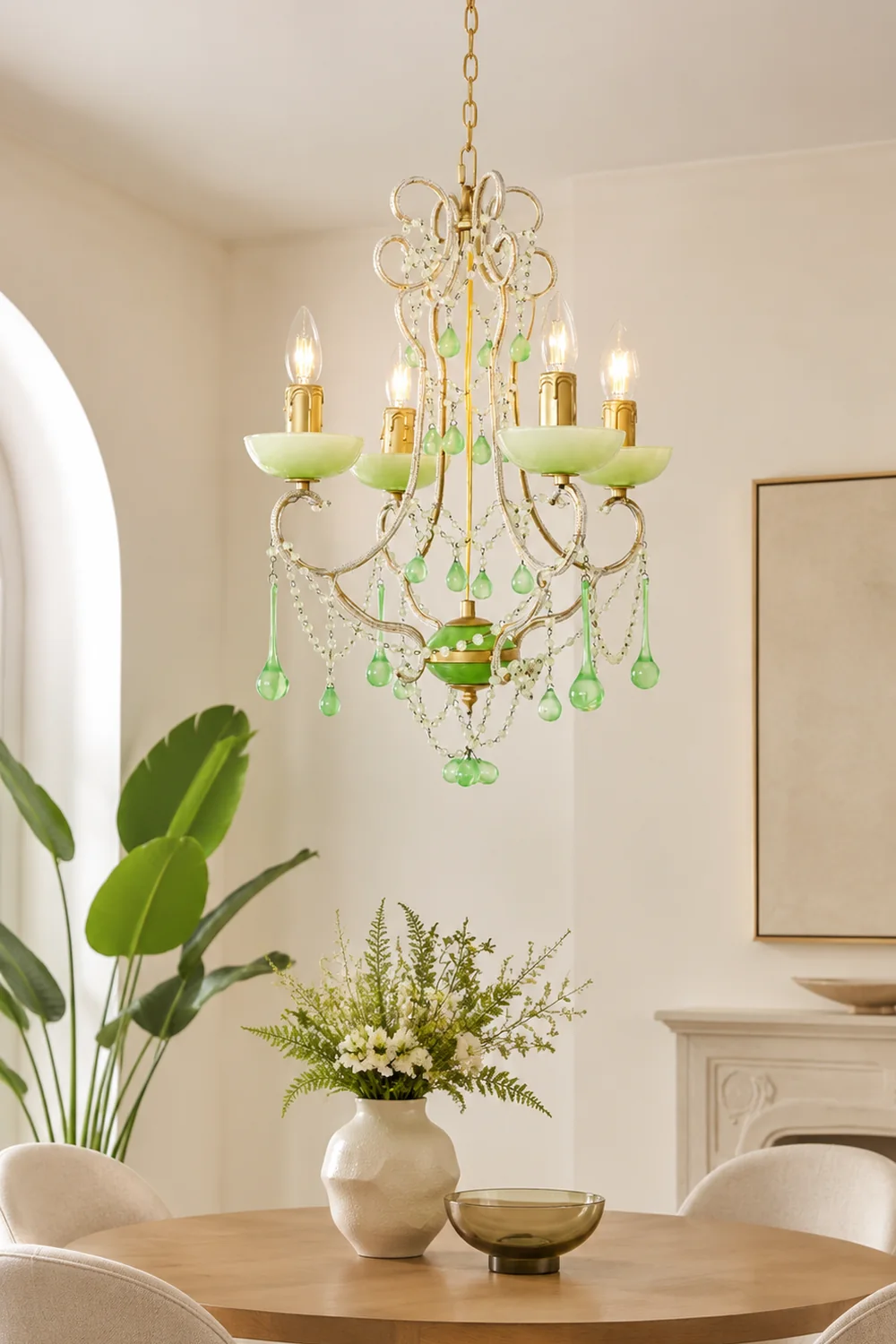 Murano Green Drops Chandelier - Lumpaz