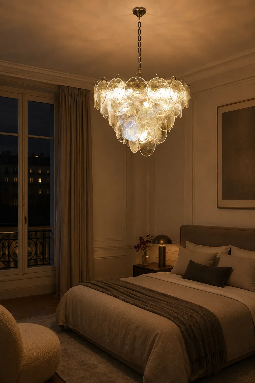 Murano Disc Iridescent Chandelier - Lumpaz