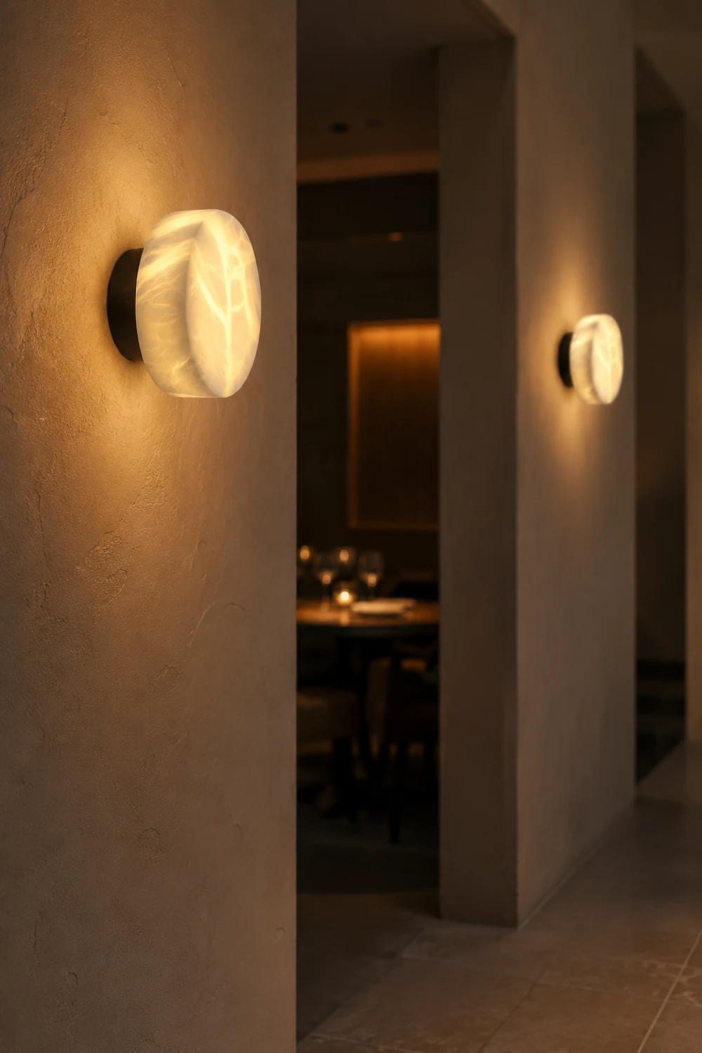 Cylindrical Alabaster Wall Light - Lumpaz