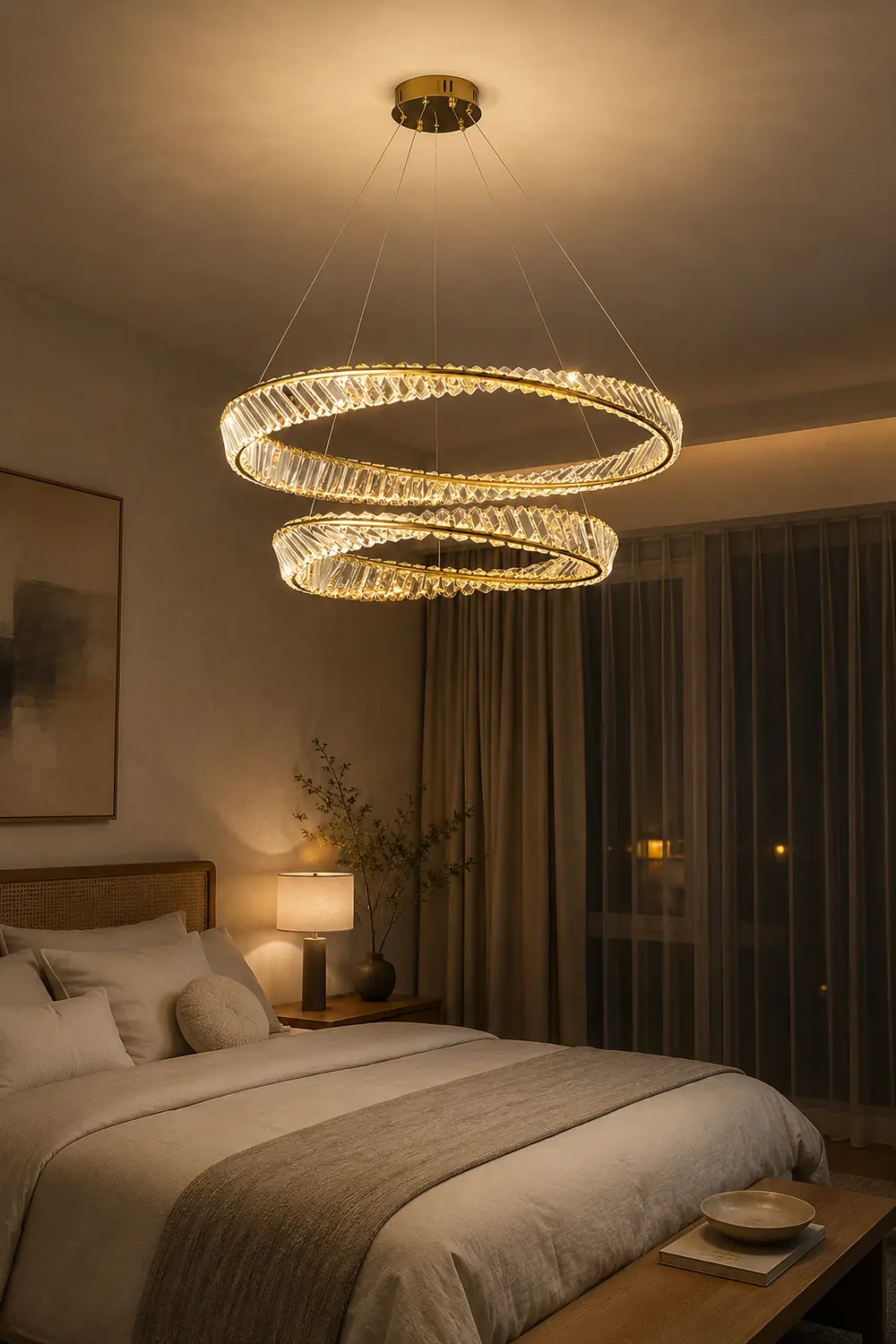 Wave Circle Crystal Chandelier - Lumpaz