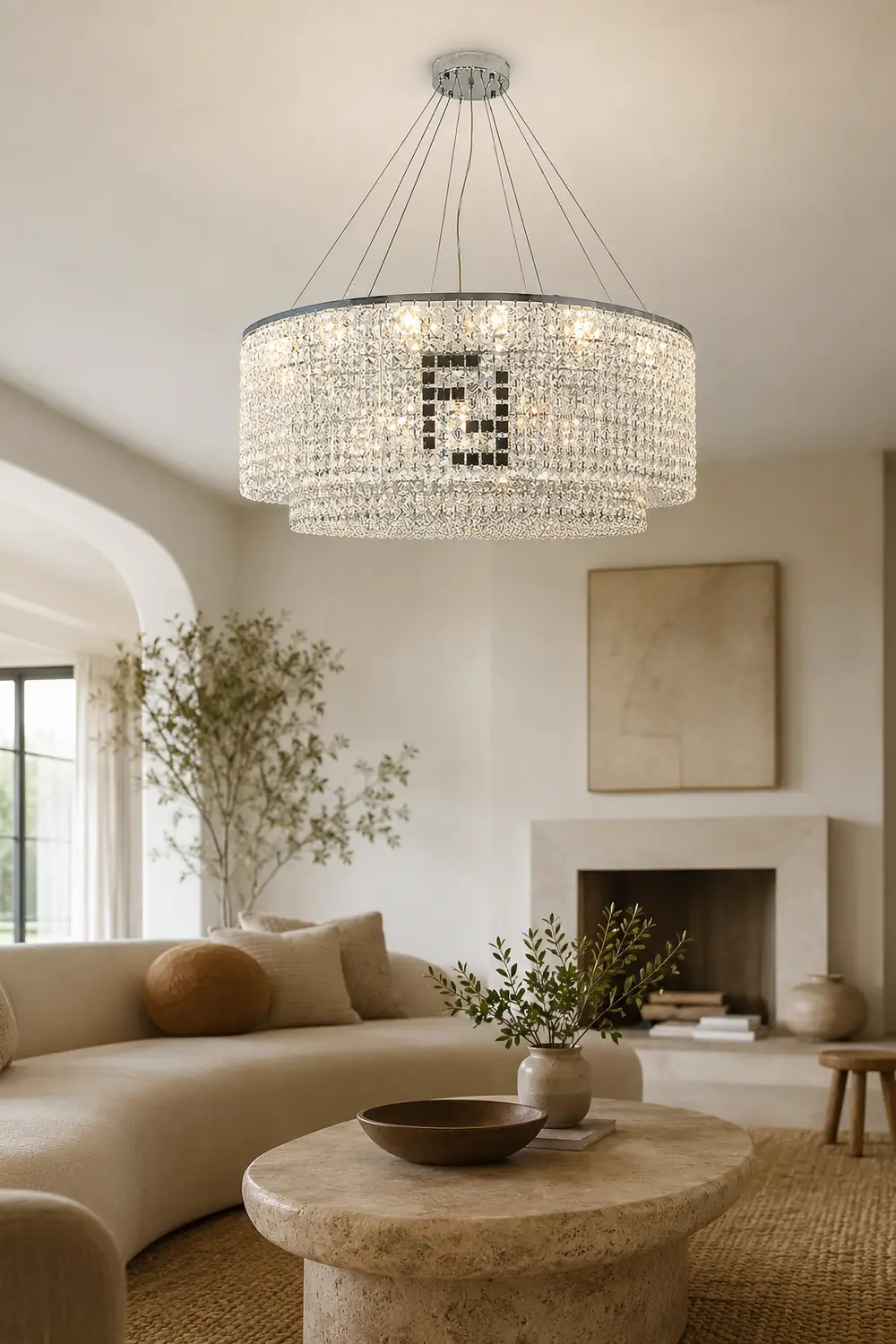 Liliana Round Crystal Chandelier - Lumpaz