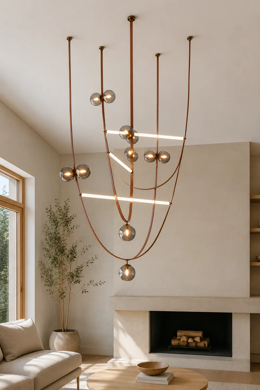 Belt Leather Ball Chandelier - Lumpaz