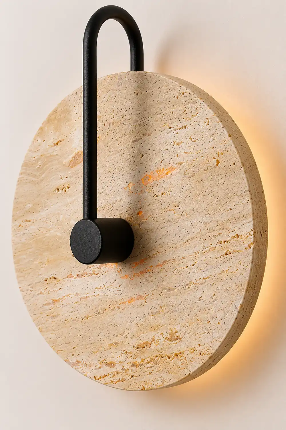 Round Travertine Wall Lamp - Lumpaz