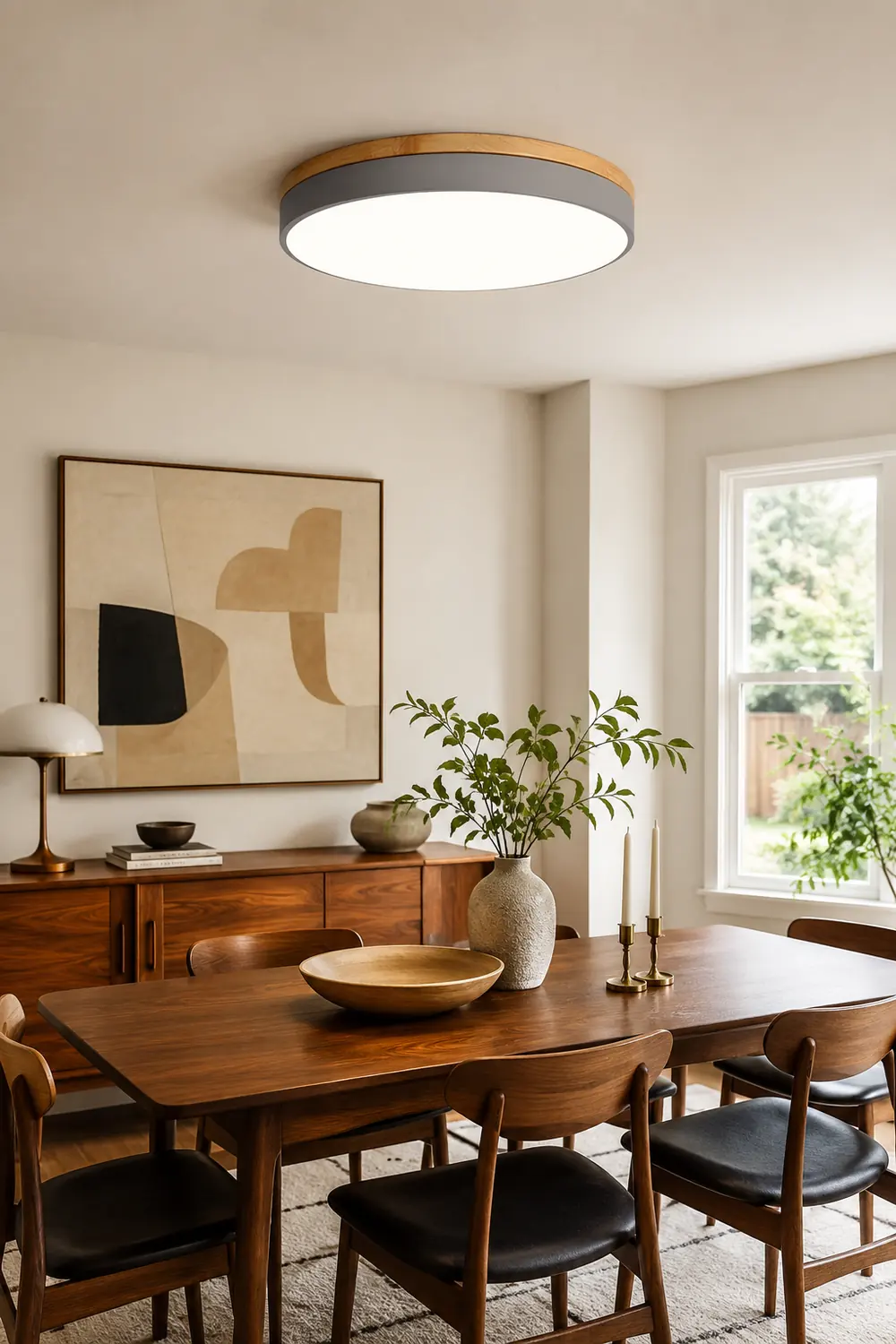 Zara Circular Wood Ceiling Lamp - Lumpaz