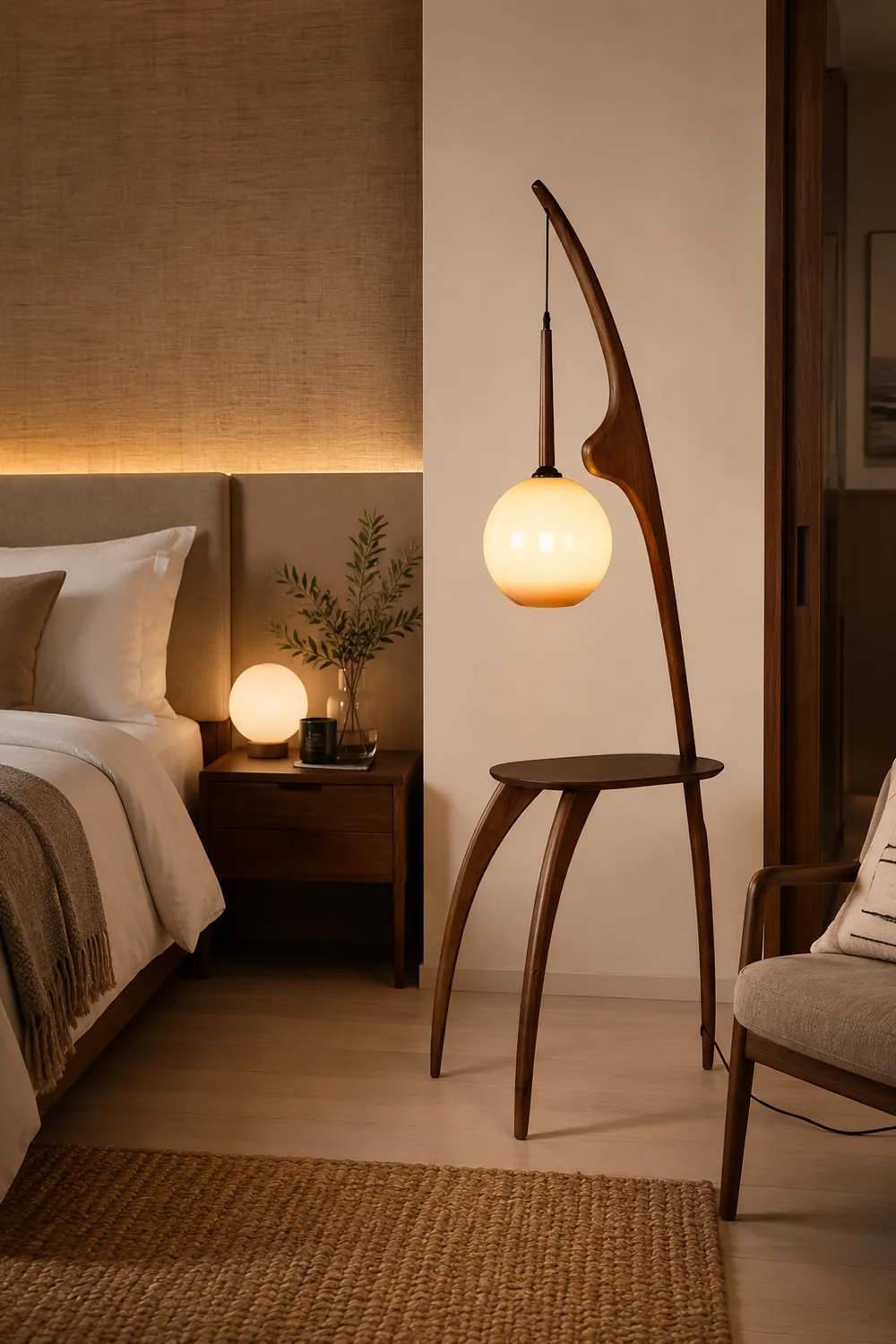 Curved Mantis Arm Floor Lamp - Lumpaz