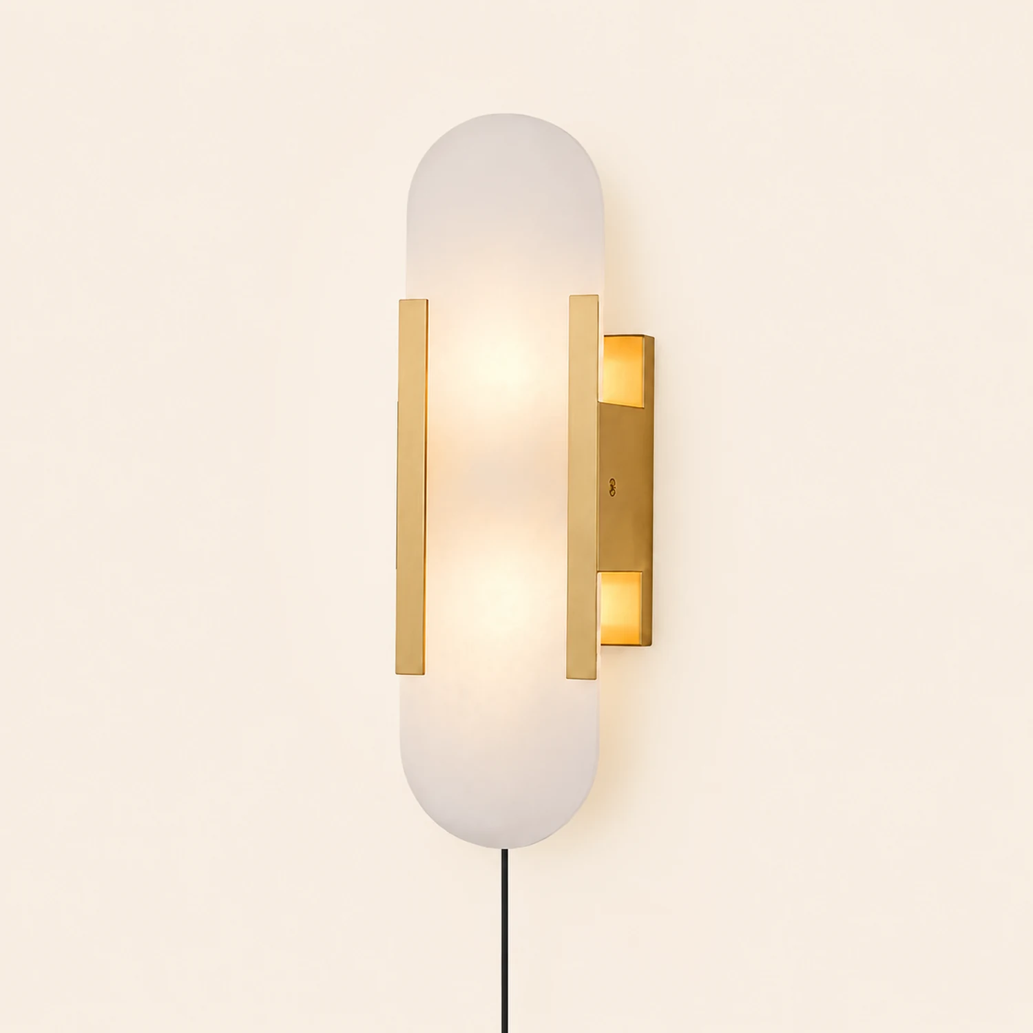 Geometric Harmony Alabaster Plug In Wall Lamp - Lumpaz