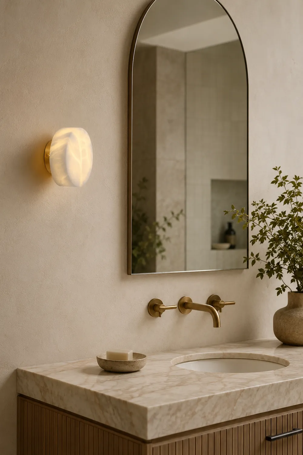 Cylindrical Alabaster Wall Light - Lumpaz