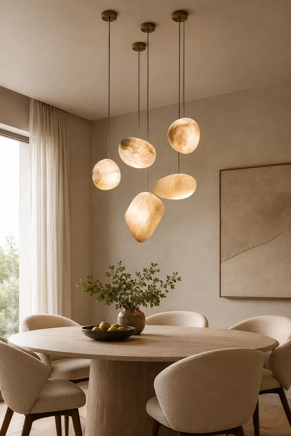 Pebbles Alabaster Pendant Lamp - Lumpaz