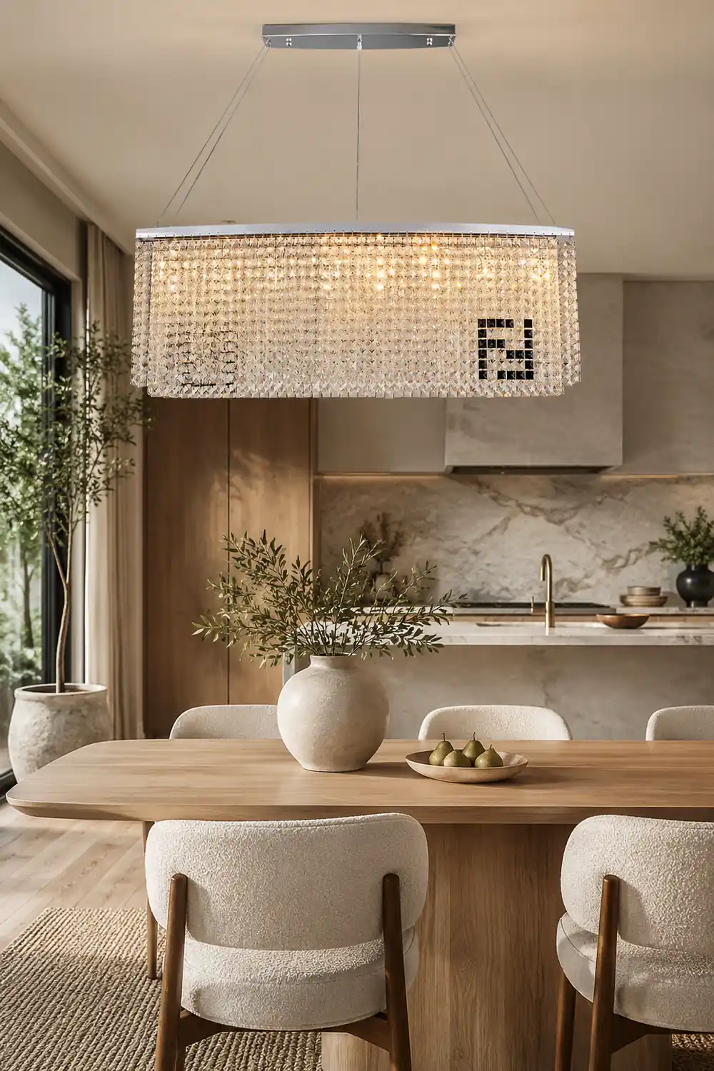 Liliana Rectangle Crystal Chandelier - Lumpaz