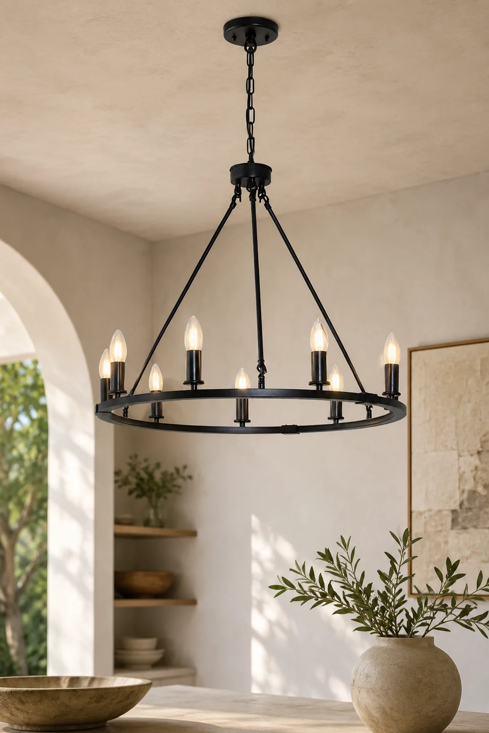 Black Candles Ring Chandelier - Lumpaz