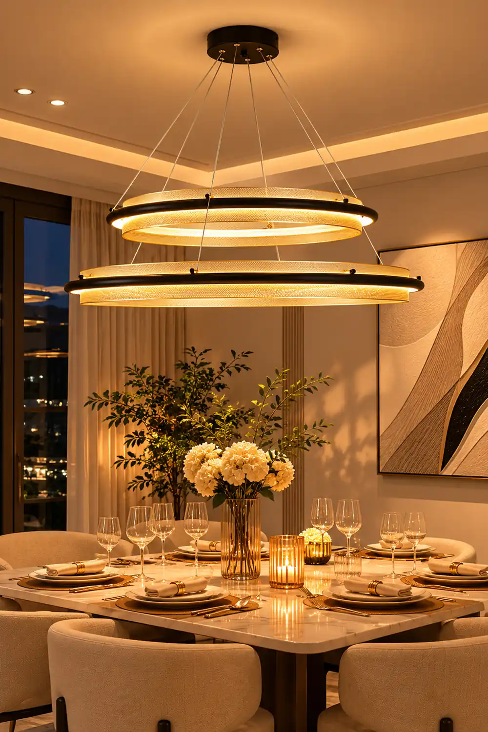 Acrylic LED Round Chandelier - Lumpaz