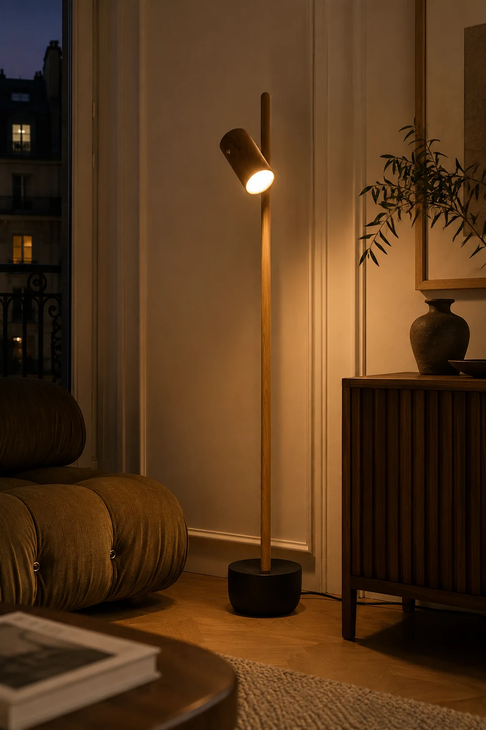 Spotlight Wood Floor Lamp - Lumpaz