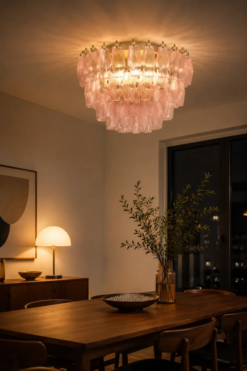 Poliedri Murano Pink Ceiling Light - Lumpaz