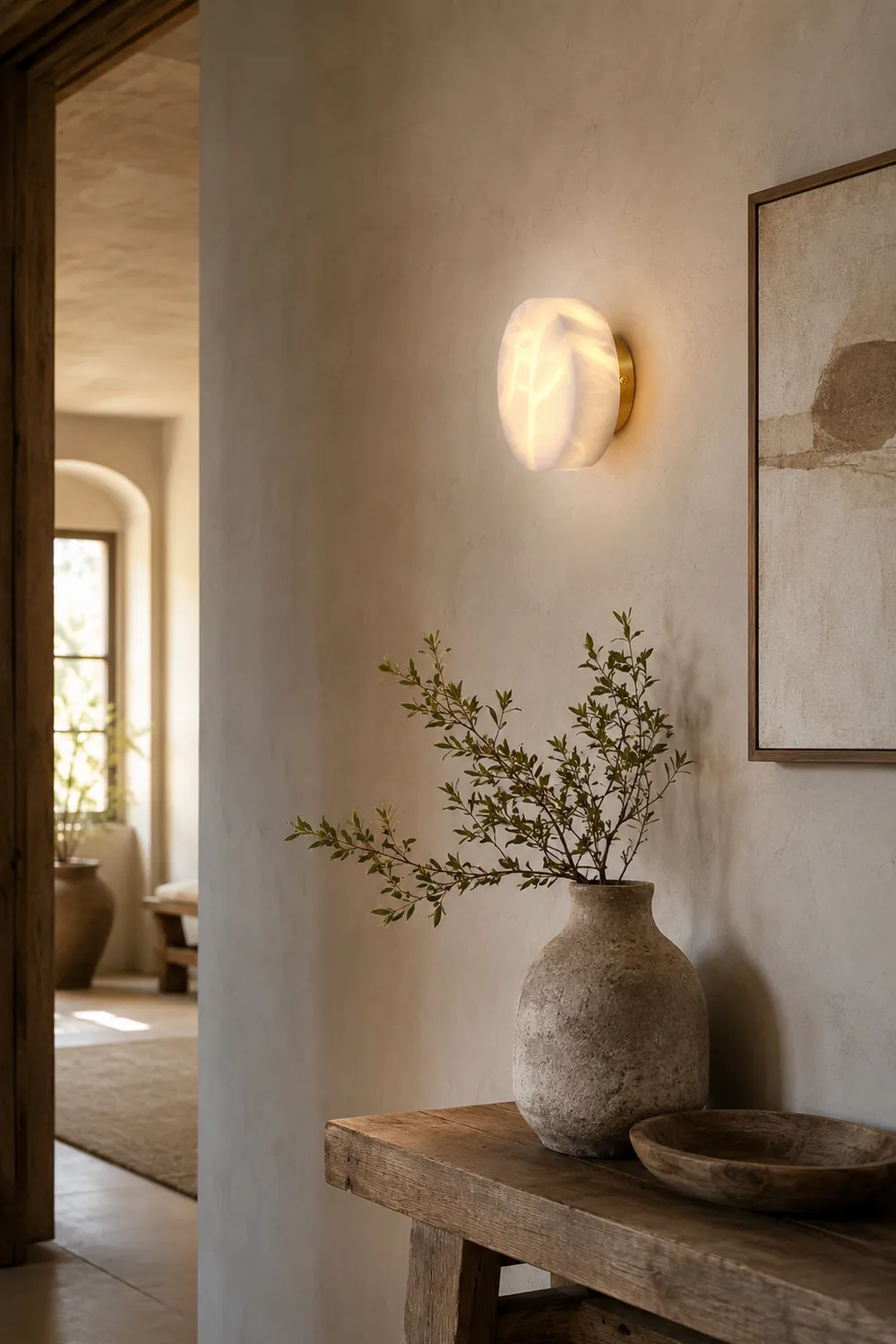Cylindrical Alabaster Wall Light - Lumpaz