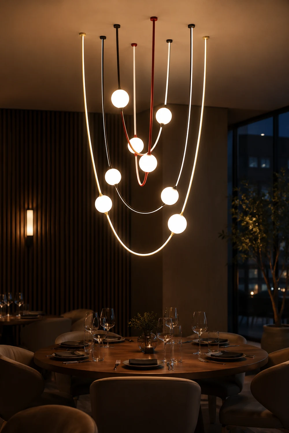 Linea Curva Chandelier - Lumpaz