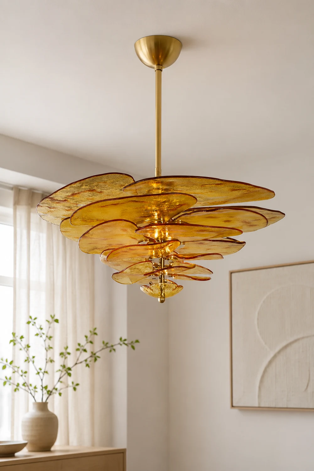 Golden Petals Murano Chandelier - Lumpaz