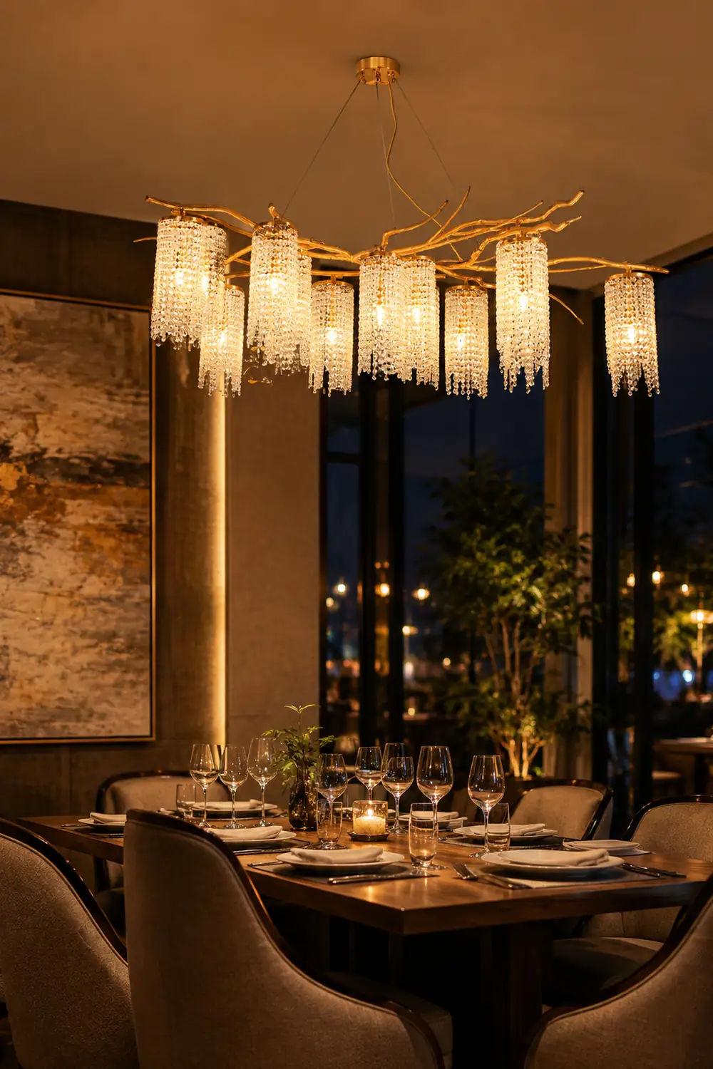 Forest Dawn Brass Chandelier - Lumpaz