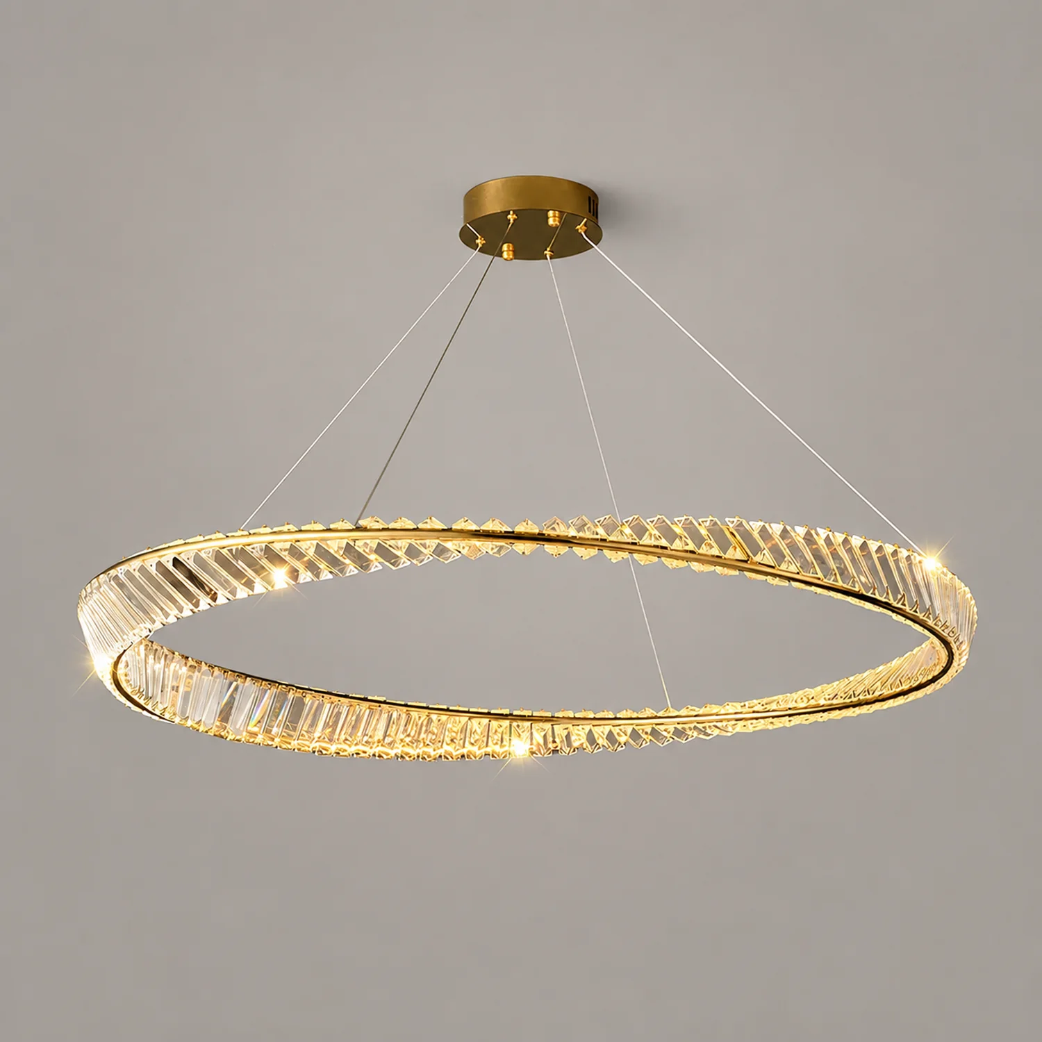 Wave Circle Crystal Chandelier - Lumpaz