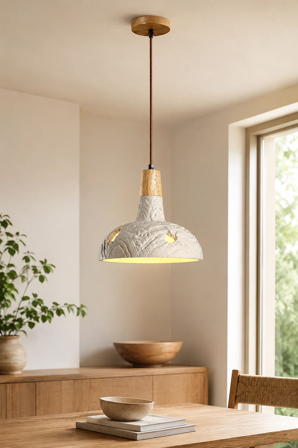 Cement Carve Pendant Lamp - Lumpaz