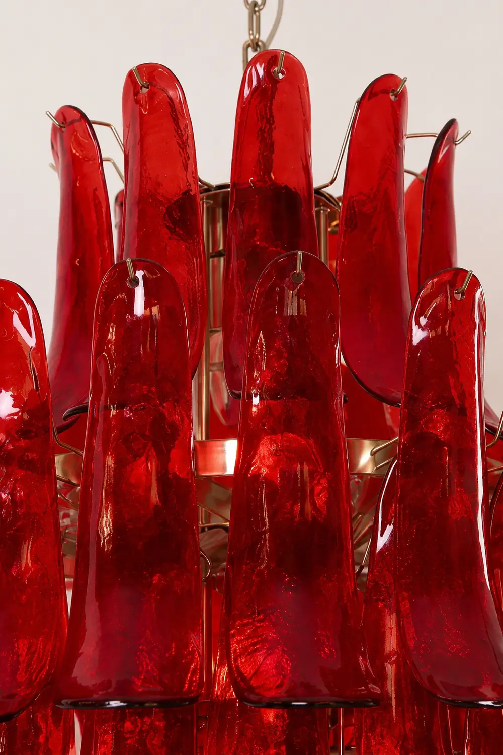 Murano Crimson Cascade Chandelier - Lumpaz