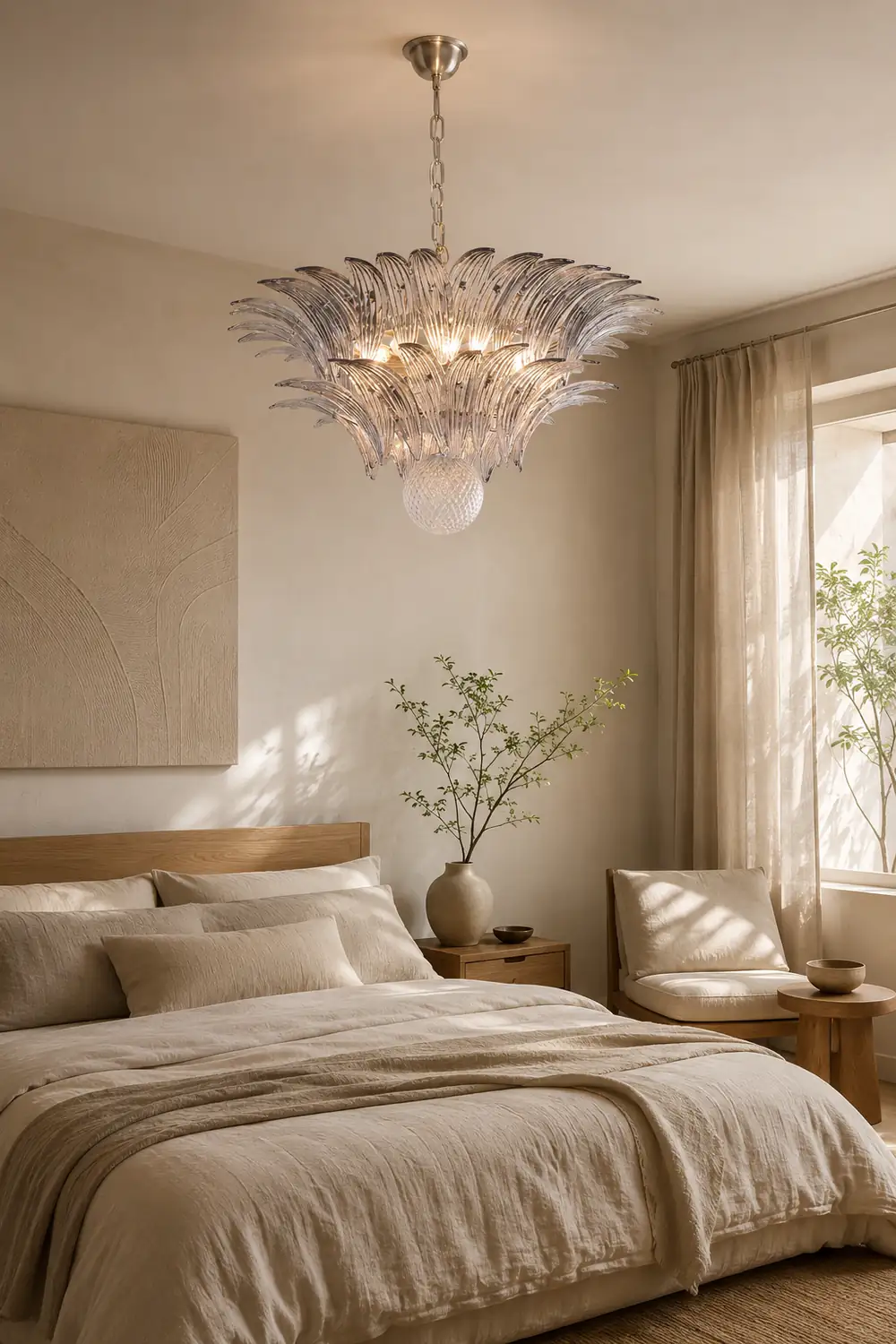 Murano Palmette Transparent Chandelier - Lumpaz