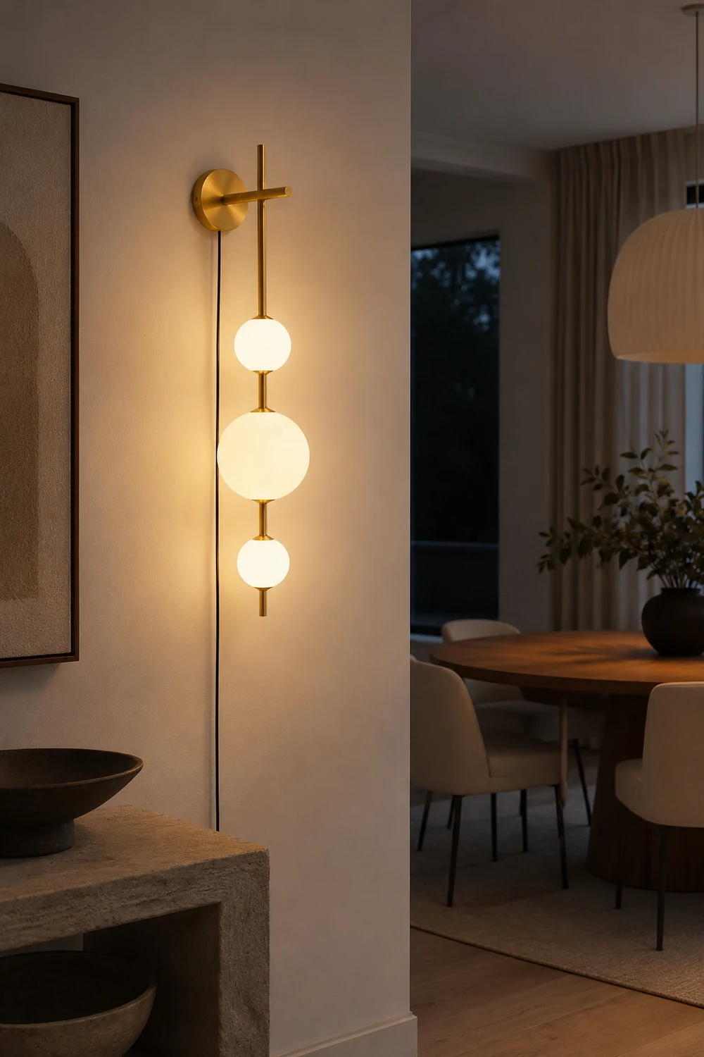 Vertical Globe Plug-in Wall Lamp - Lumpaz