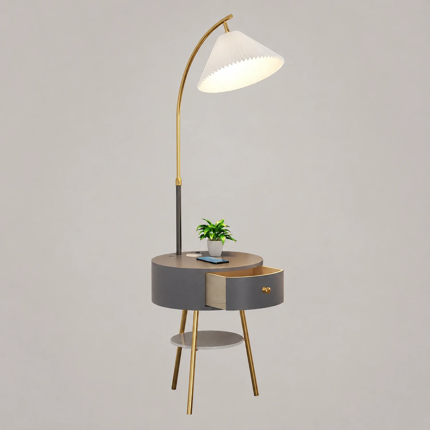 Pleated Arc Floor Light - Lumpaz