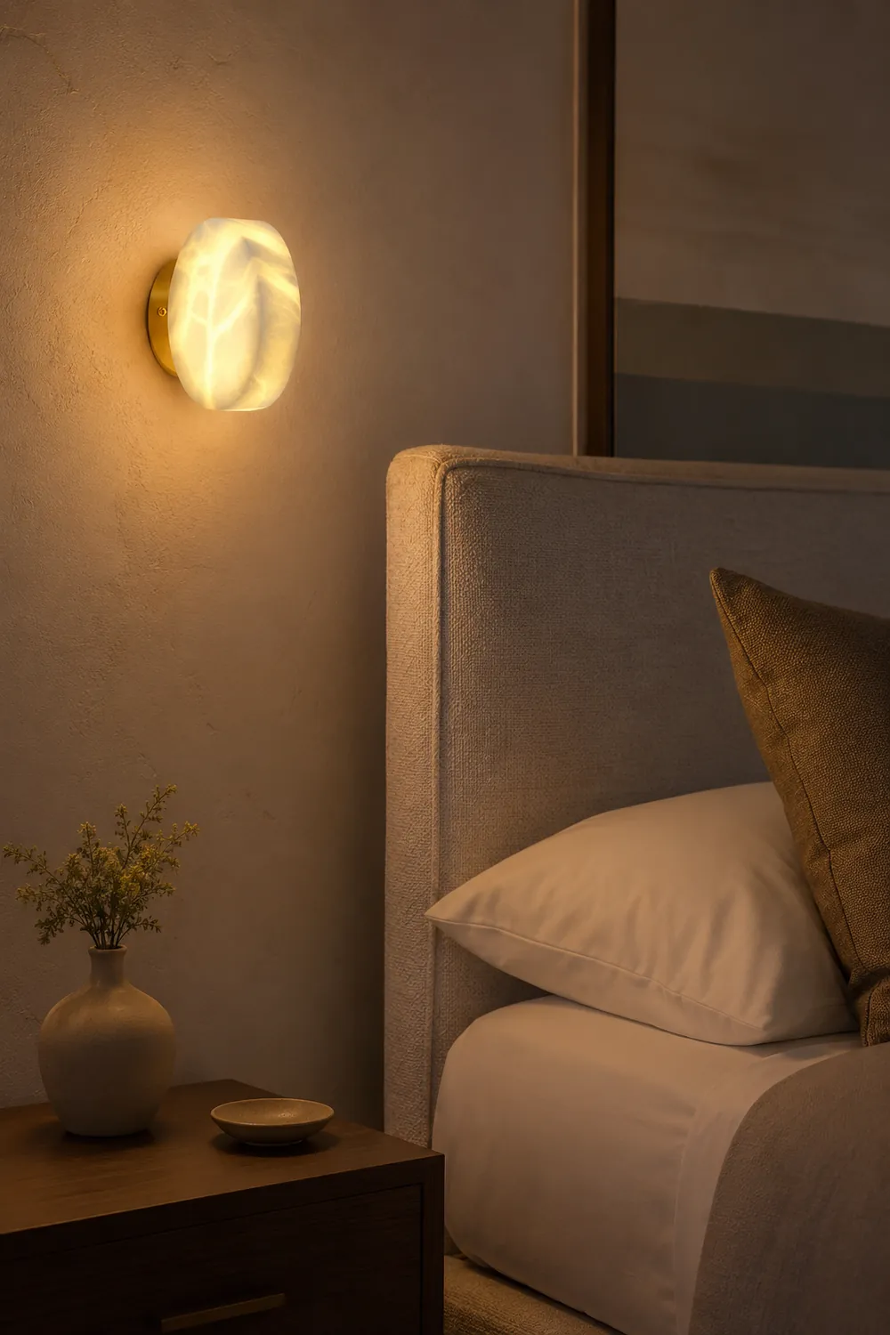 Cylindrical Alabaster Wall Light - Lumpaz