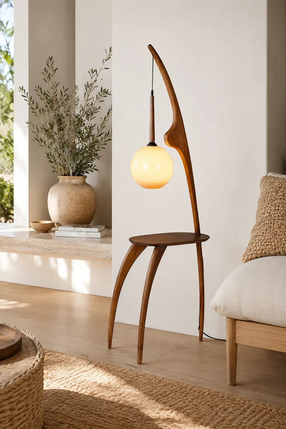 Curved Mantis Arm Floor Lamp - Lumpaz