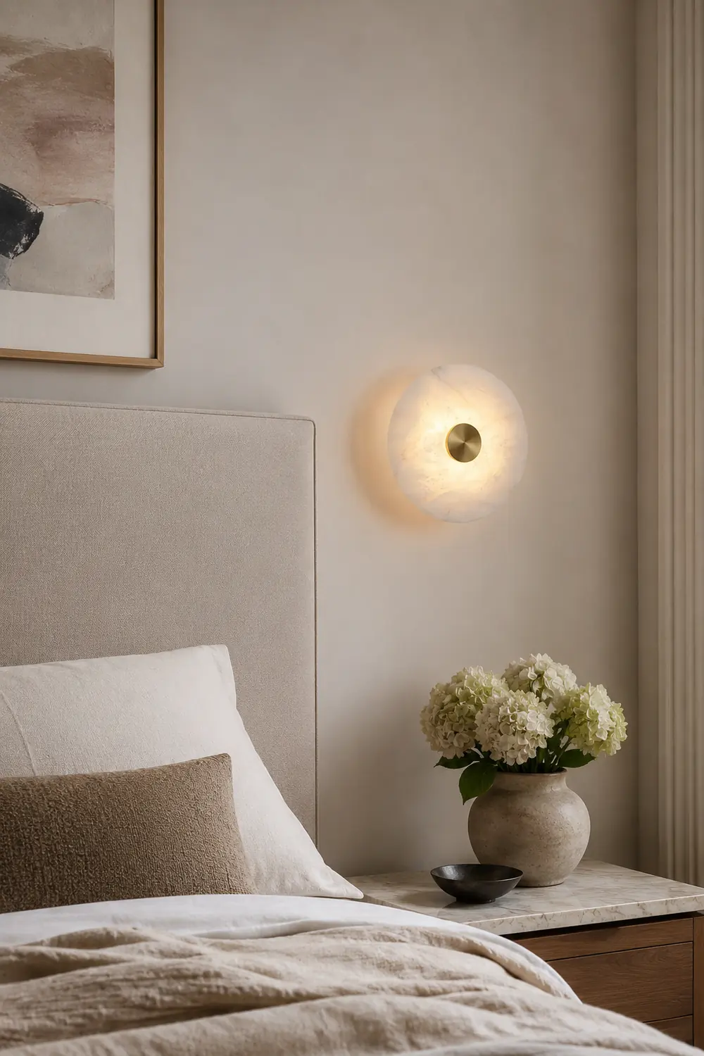 Disc Shaped Alabaster Wall Light - Lumpaz