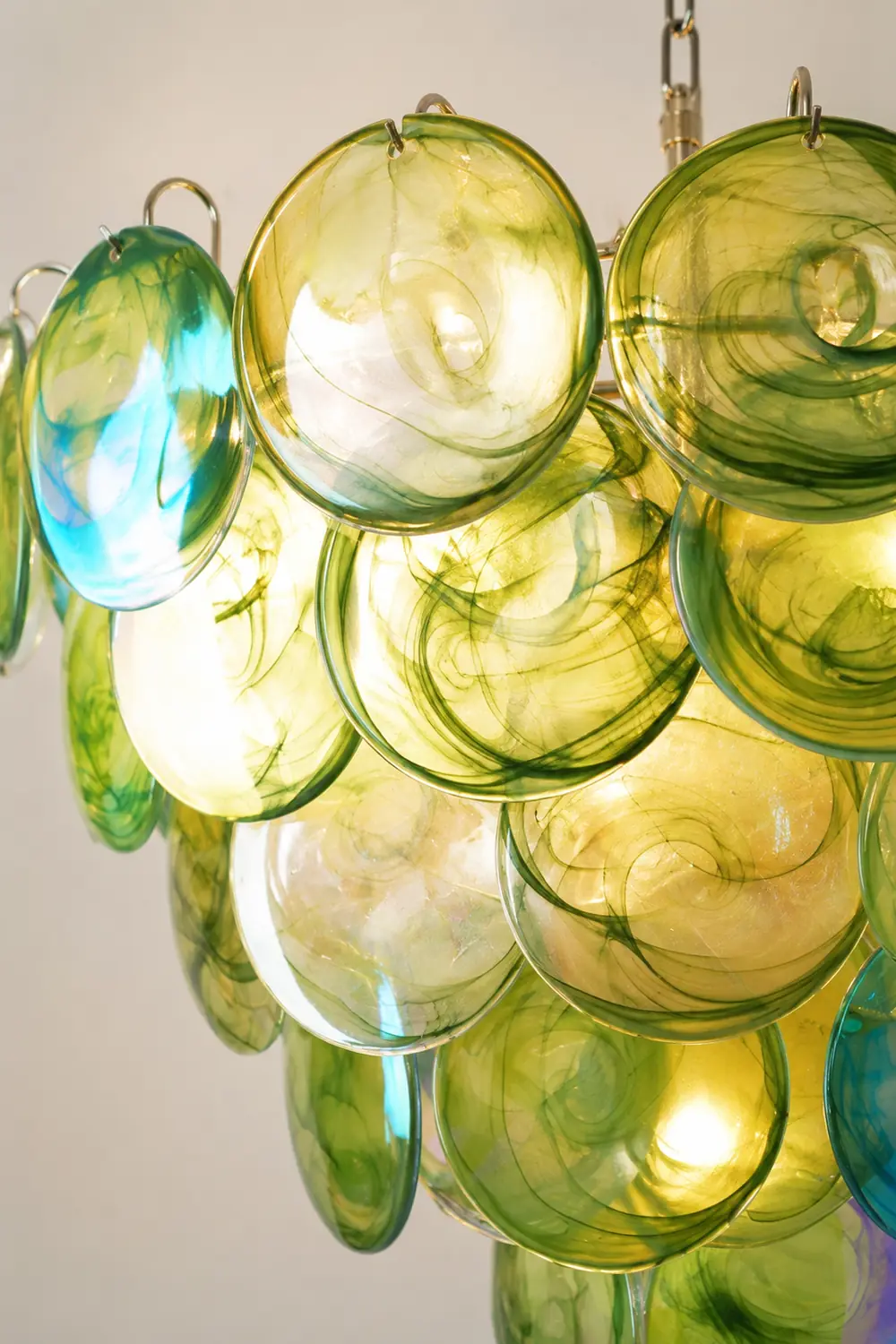 Green Murano Disc Chandelier - Lumpaz