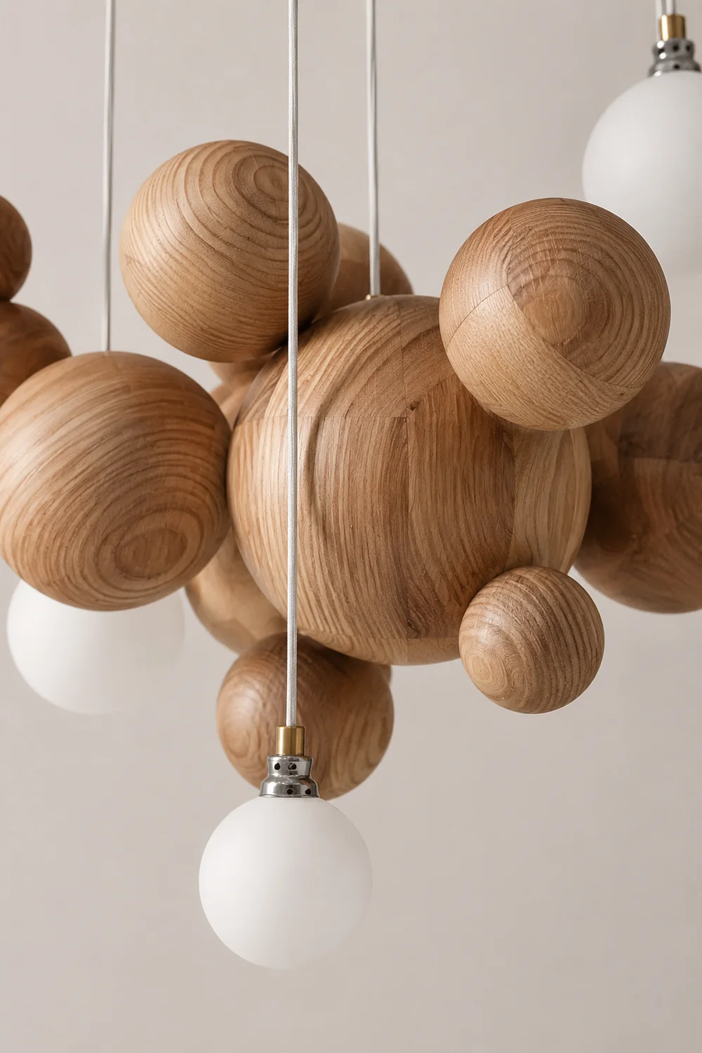 Bubble Wood Balls Chandelier - Lumpaz
