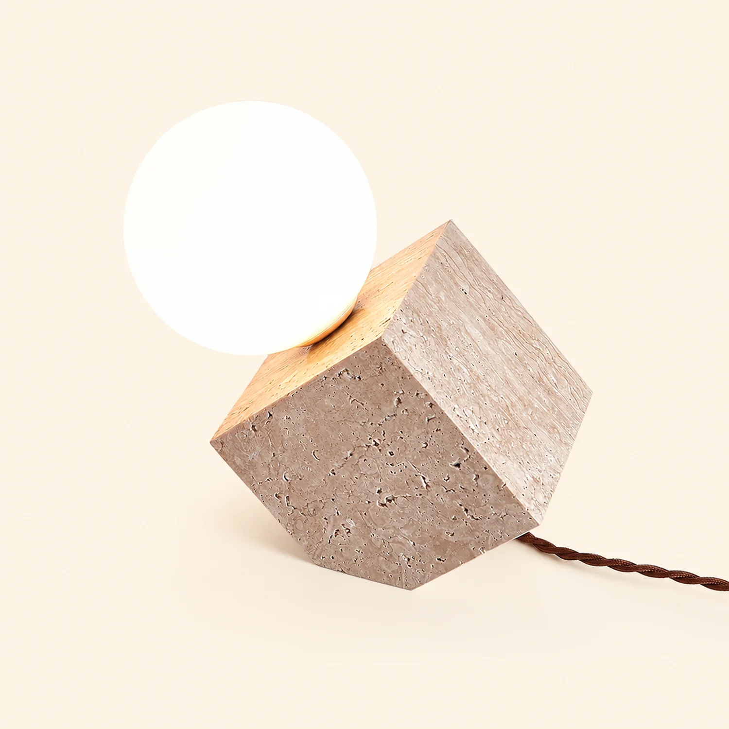 Cube Stone Table Lamp - Lumpaz
