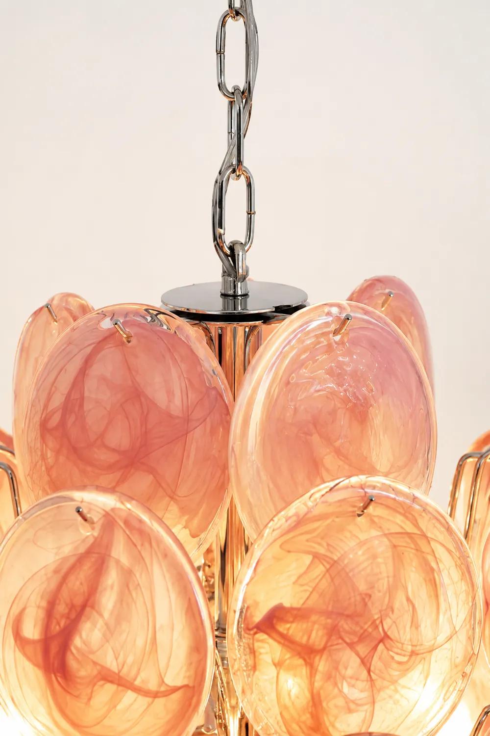 Murano Pink Disks Chandelier - Lumpaz