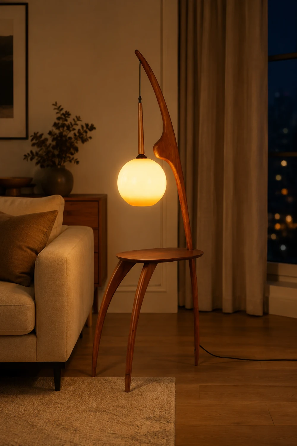 Curved Mantis Arm Floor Lamp - Lumpaz