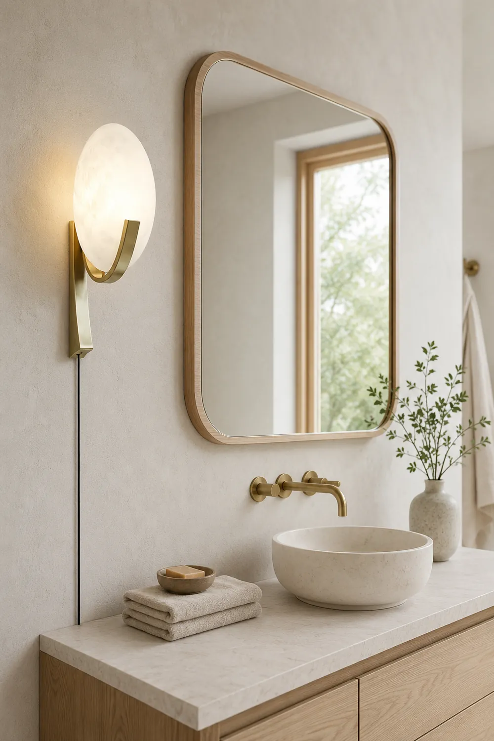 Alice Alabaster Plug-in Wall Lamp - Lumpaz