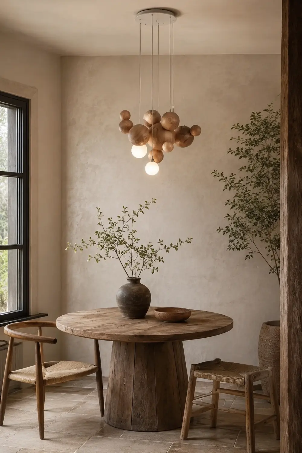 Bubble Wood Balls Chandelier - Lumpaz