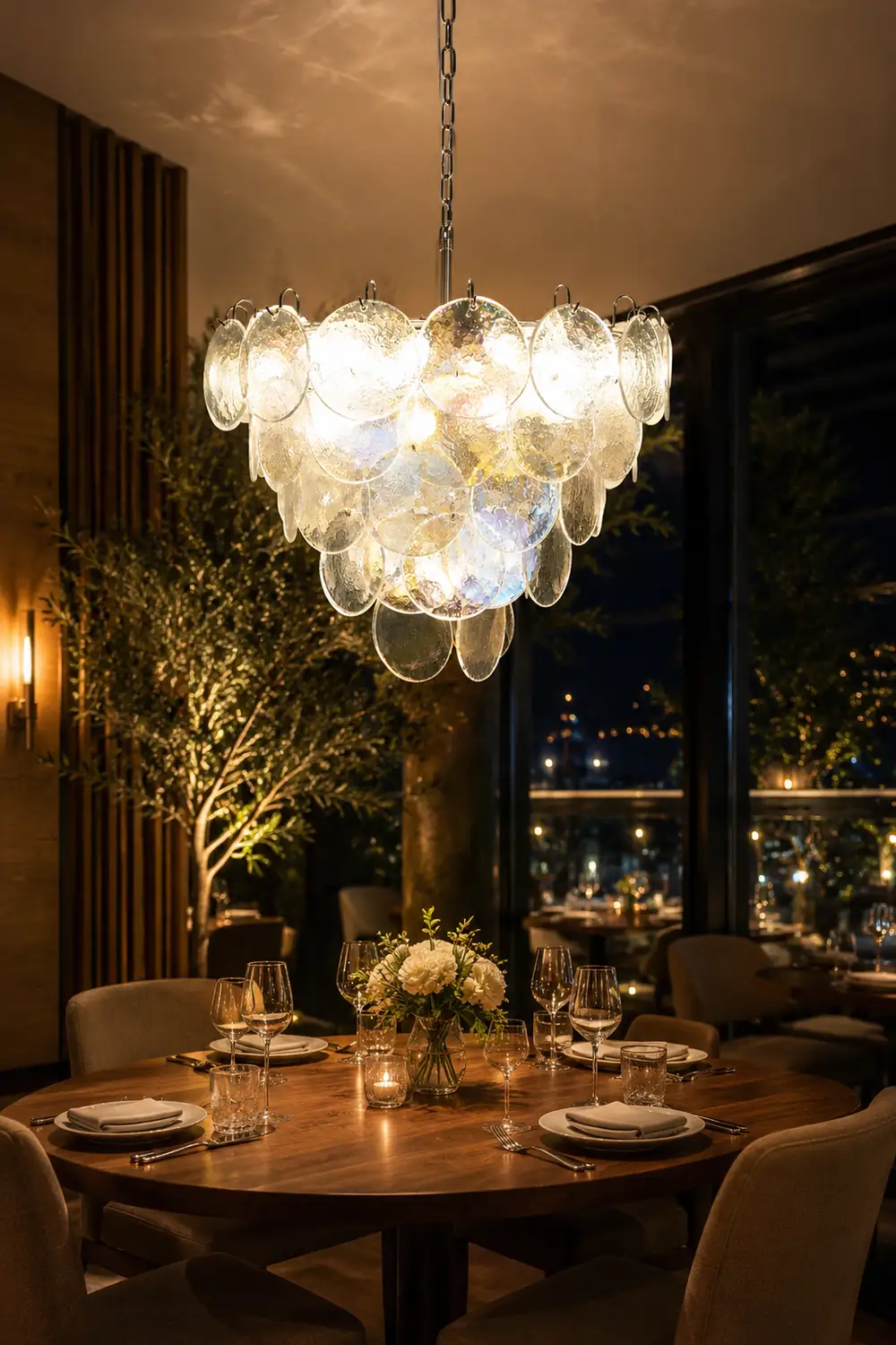 Murano Disc Iridescent Chandelier - Lumpaz