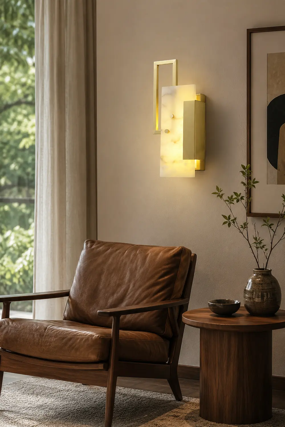 Althea Alabaster Wall Sconce - Lumpaz