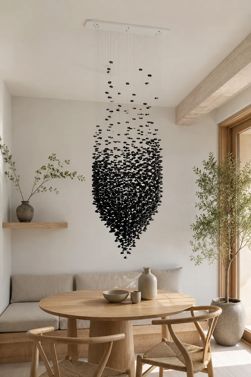Charcoal Cascade Pixel Chandelier - Lumpaz