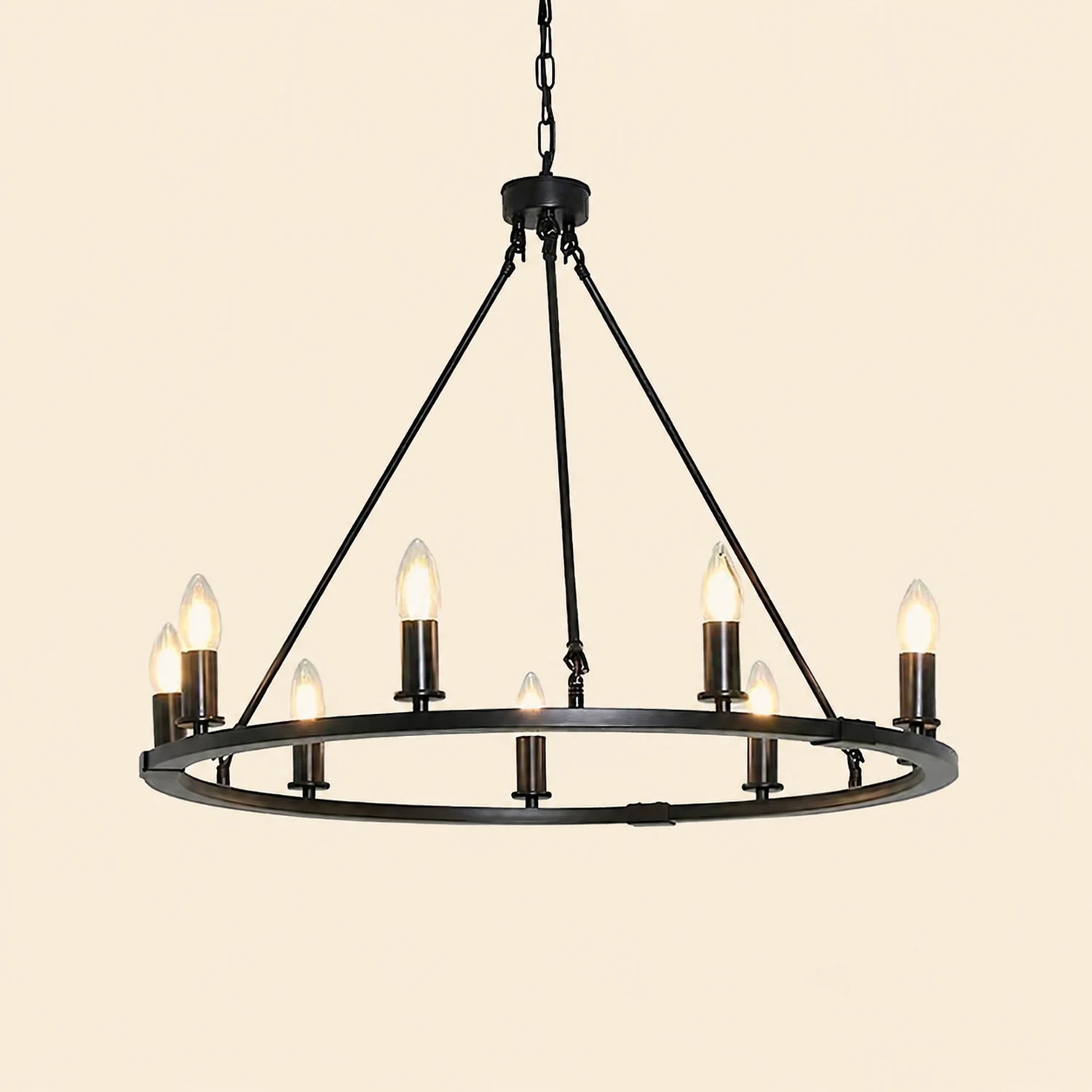 Black Candles Ring Chandelier - Lumpaz