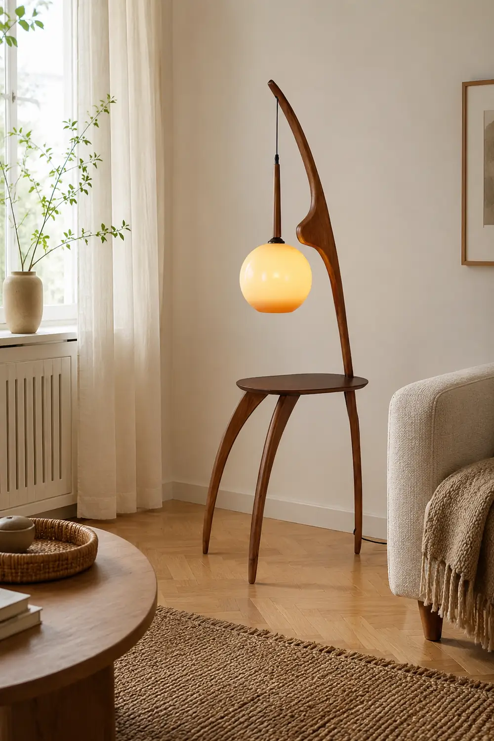 Curved Mantis Arm Floor Lamp - Lumpaz