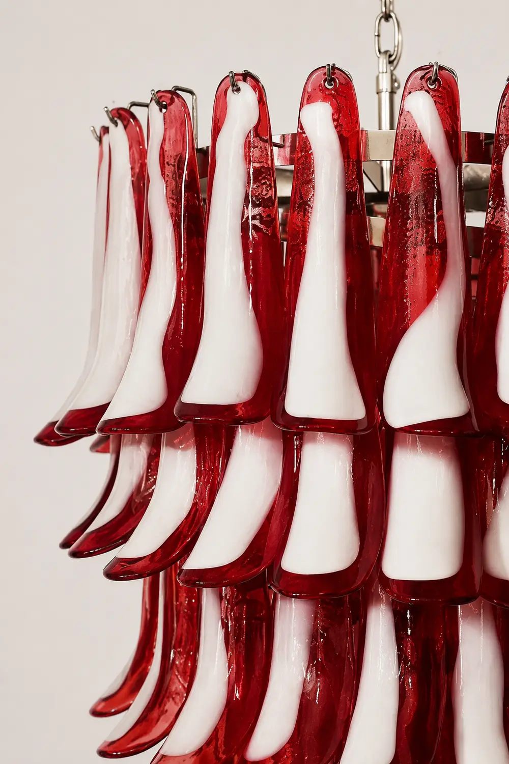 Murano Red Petals Spiral Chandelier - Lumpaz