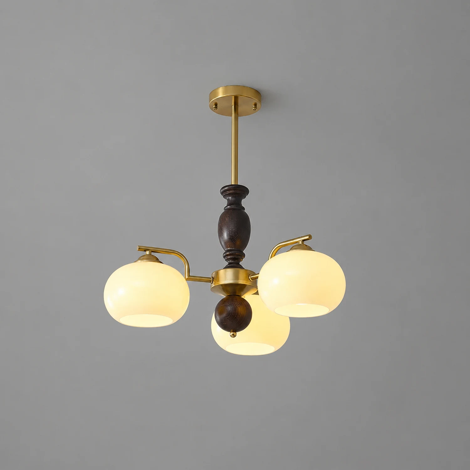 Walnut Beige Orb Chandelier - Lumpaz