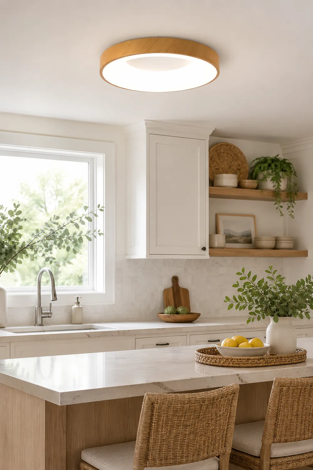 Mila Round Flush Mount Ceiling Lamp - Lumpaz